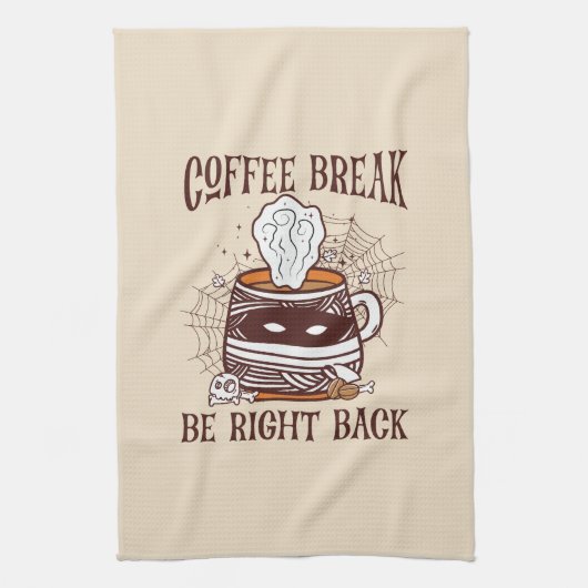 Linge De Cuisine Pause café - Thème Halloween (Vertical)