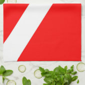 Linge De Cuisine pavillon plongeur rouge diagonal symbole de plongé (Plié)