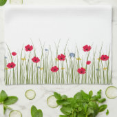 Linge De Cuisine Pavot aquarelle (Plié)