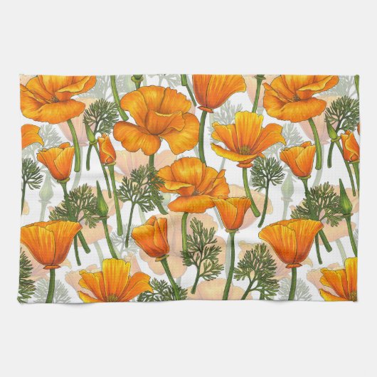 Linge De Cuisine Pavot de Californie (Horizontal)