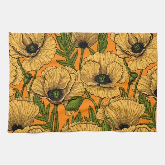 Linge De Cuisine Pavot jaune (Horizontal)