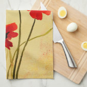 Linge De Cuisine Pavot Ombres rouges Pépites Aquarelle (Quart Plié)