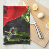 Linge De Cuisine Pavot rouge (Quart Plié)