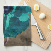 Linge De Cuisine Pavot turquoise (Quart Plié)