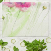 Linge De Cuisine Pavots peints 3 d'aquarelle (Plié)