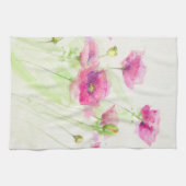 Linge De Cuisine Pavots peints 3 d'aquarelle (Horizontal)