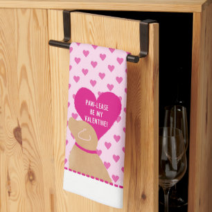 Linge De Cuisine Paw-Lease Be My Valentine Kitchen Dish Towel