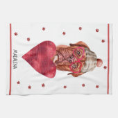 Linge De Cuisine Paws Amoureux des chiens Valentine Cadeau Français (Horizontal)