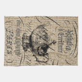Linge De Cuisine pays français burlap scripts teapot tea party (Horizontal)