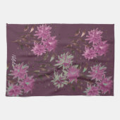 Linge De Cuisine Pays Moderne Floral Monogrammé Violet (Horizontal)