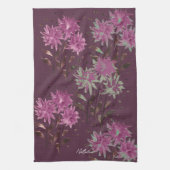 Linge De Cuisine Pays Moderne Floral Monogrammé Violet (Vertical)