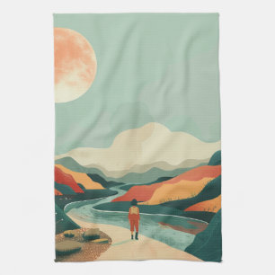 Linge De Cuisine Paysage Abstrait de Boho (14)
