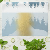 Linge De Cuisine Paysage Abstrait Soleil d'hiver d'or (Plié)