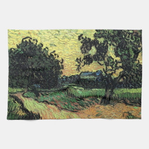 Linge De Cuisine Paysage avec Château d'Auvers par Vincent van Gogh