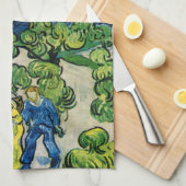 Linge De Cuisine Paysage avec couple Marche par Vincent van Gogh (Quart Plié)