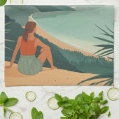 Linge De Cuisine Paysage Boho Terracotta Sage Coastal Bay Coucher d (Plié)