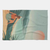Linge De Cuisine Paysage Boho Terracotta Sage Coastal Bay Coucher d (Horizontal)