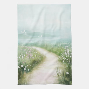 Linge De Cuisine Paysage de chemin forestier brumeux (3)