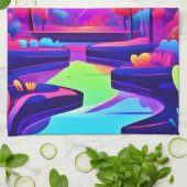 Linge De Cuisine Paysage de Neon Sunset (Plié)