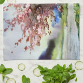 Linge De Cuisine Paysage de peinture d'aquarelle (Plié)