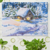 Linge De Cuisine Paysage d'hiver (Plié)