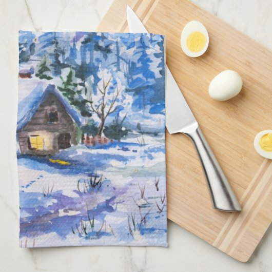 Linge De Cuisine Paysage d'hiver (Quart Plié)