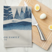 Linge De Cuisine Paysage d'hiver Forêt de neige Noël Lune (Quart Plié)