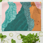 Linge De Cuisine Paysage en papier, déchiré, bords déchirés, verts, (Plié)