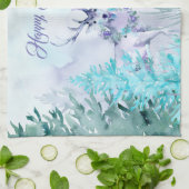 Linge De Cuisine Paysage hivernal à l'aquarelle Joyeuses Fêtes (Plié)