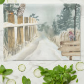 Linge De Cuisine Paysage hivernal Marche dans un pays d'hiver (Plié)