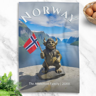 Linge De Cuisine Paysage personnalisé du fjord norvégien Troll Norv