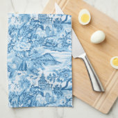 Linge De Cuisine Paysage Toile Bleue Classique (Quart Plié)