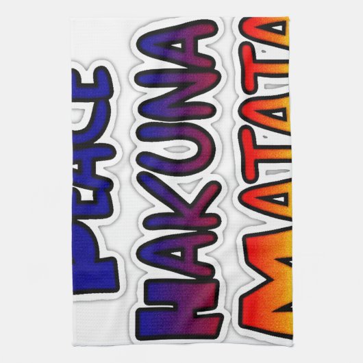 Linge De Cuisine Peace Hakuna Matata Gradient Art (Vertical)