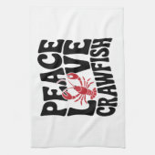 Linge De Cuisine Peace Love and Crawfish Cajun  (Vertical)
