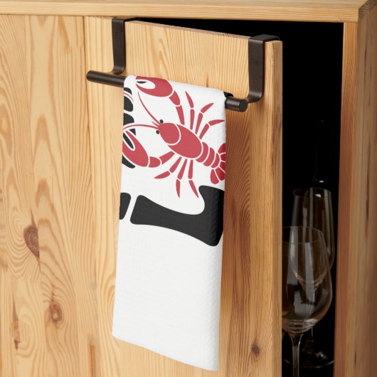 Linge De Cuisine Peace Love and Crawfish Cajun  (Pliage en tiers)