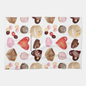 Linge De Cuisine Peace Love Chocolate Candy Coeur Motif (Horizontal)