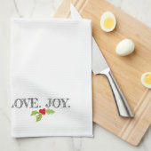 Linge De Cuisine Peace Love Christmas Holly Festive Holiday (Quart Plié)