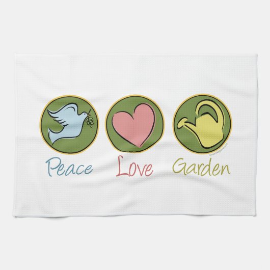 Linge De Cuisine Peace Love Gardening (Horizontal)