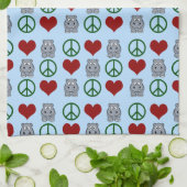 Linge De Cuisine Peace Love Hippopotame mignonne Motif hippo (Plié)