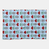 Linge De Cuisine Peace Love Hippopotame mignonne Motif hippo (Horizontal)