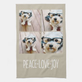 Linge De Cuisine Peace Love Joy Taupe Holiday Photo Collage (Vertical)