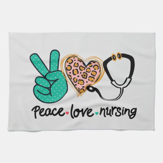 Linge De Cuisine Peace Love Nuring (Horizontal)