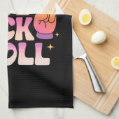 Linge De Cuisine Peace Love Rock n Roll - Typographie inspirée par  (Quart Plié)