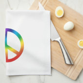 Linge De Cuisine Peace Sign à Rainbow colors (Quart Plié)