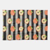 Linge De Cuisine Peach Modern Black & White Strips (Horizontal)