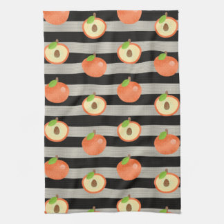 Linge De Cuisine Peach Modern Black & White Strips