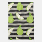 Linge De Cuisine Peach Modern Black & White Strips (Vertical)