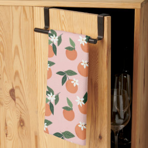 Linge De Cuisine Peach Orange Juice Motif