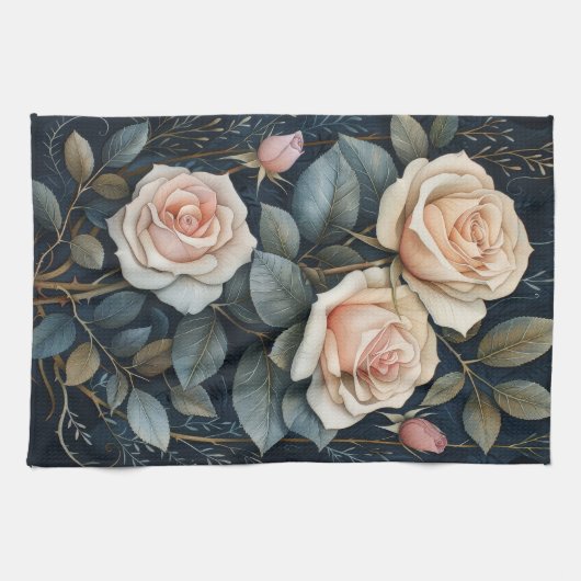 Linge De Cuisine Peach Roses (Horizontal)