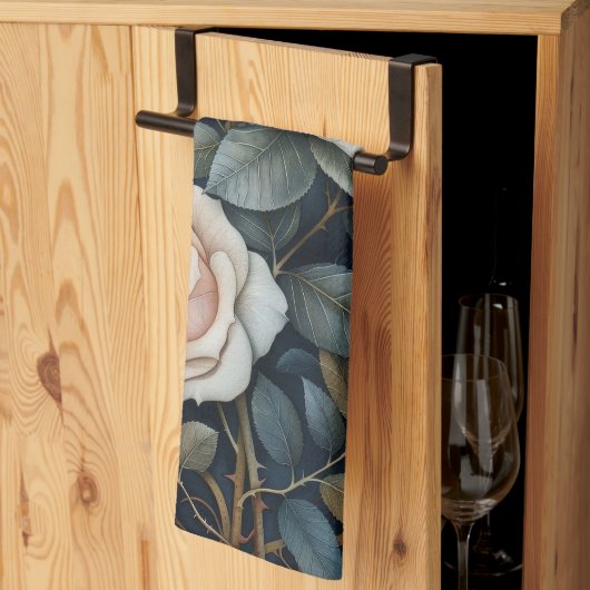 Linge De Cuisine Peach Roses                                   (Pliage en tiers)